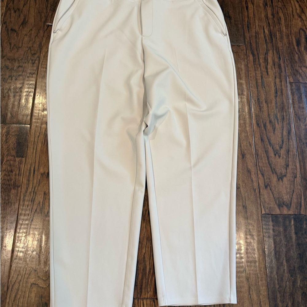 Athleta Cream Straight-Leg Dress Pants